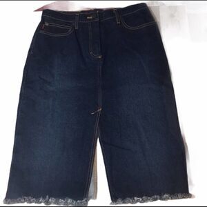 Vintage 90s BCBG  MAXAZRIA Long Denim JEAN SKIRT Size 5/6r